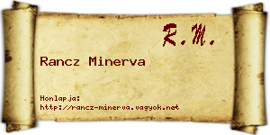 Rancz Minerva névjegykártya